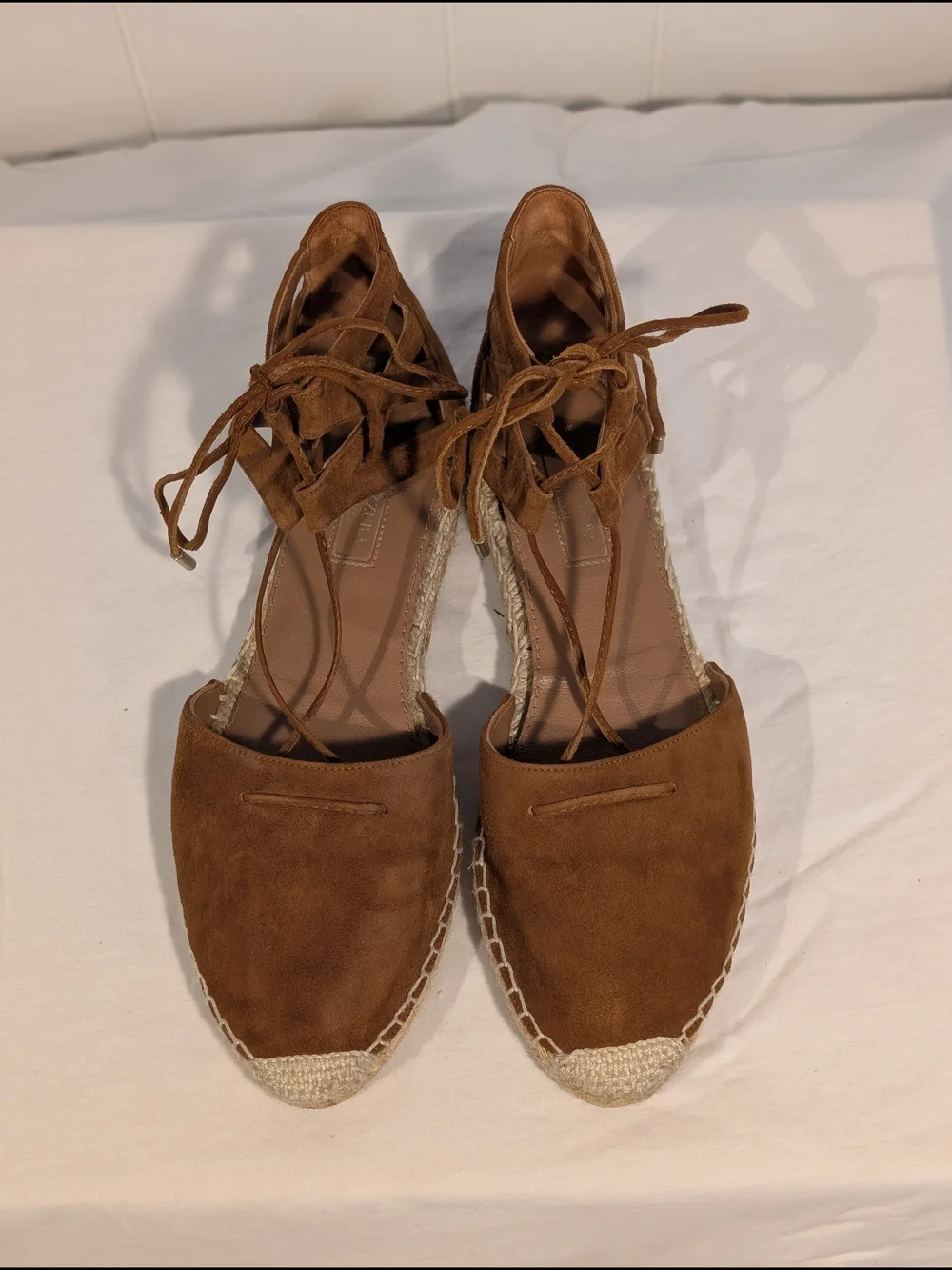 Aquazzura Brown Suede Lace-Up Espadrilles